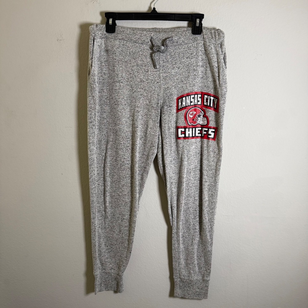 NFL Team Apparel Zubaz Kansas City Chiefs Jogger Sweatpants Grey Mens XL